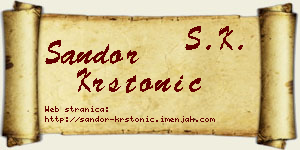 Šandor Krstonić vizit kartica